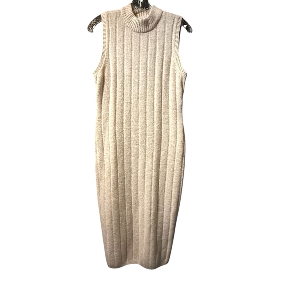 House of Harlow 1960 Knit Mock Turtleneck Sleeveless Sweater Dress Womens M